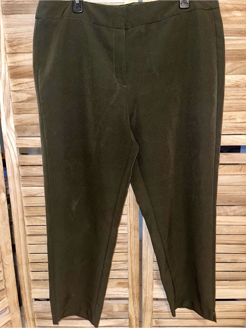 Nine Eight New York Size 16 Dark Olive Brown Straight Leg Career Pants Fall Chic - Picture 2 of 11